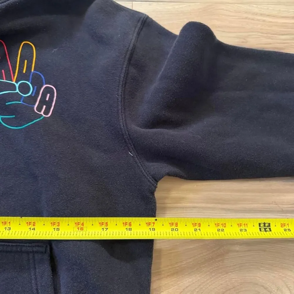 Adidas Spellout black hoodie skater style Graphic Size Small